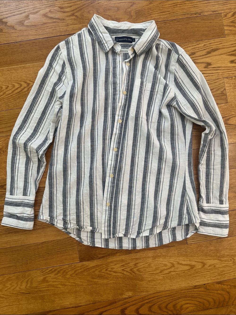 Striped Button-Up Shirt in Ivory & Gray - United by Blue